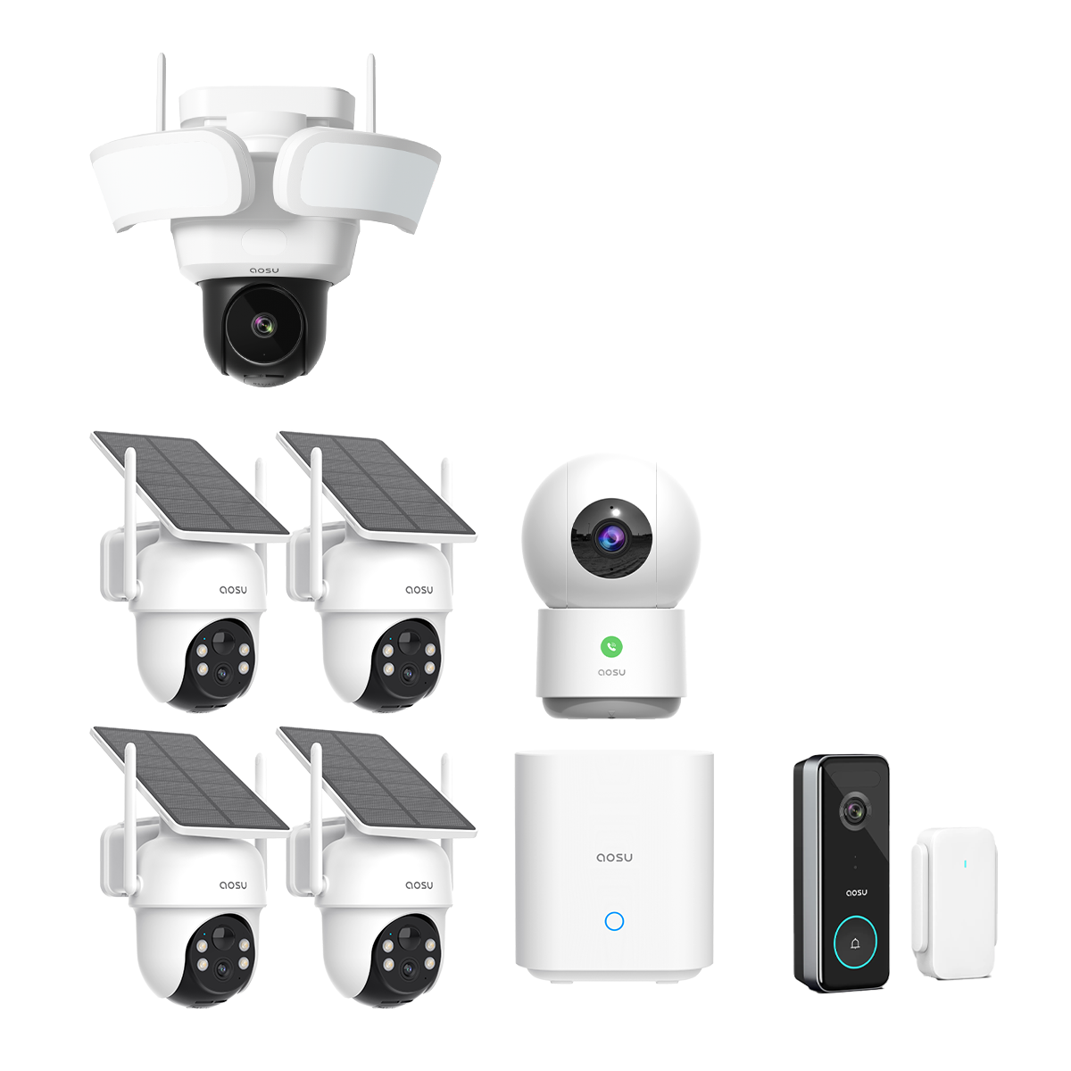 SolarCam D1 Classic Kit + Video Doorbell Ultra + Floodlight Cam Pro + IndoorCam P1 Pro